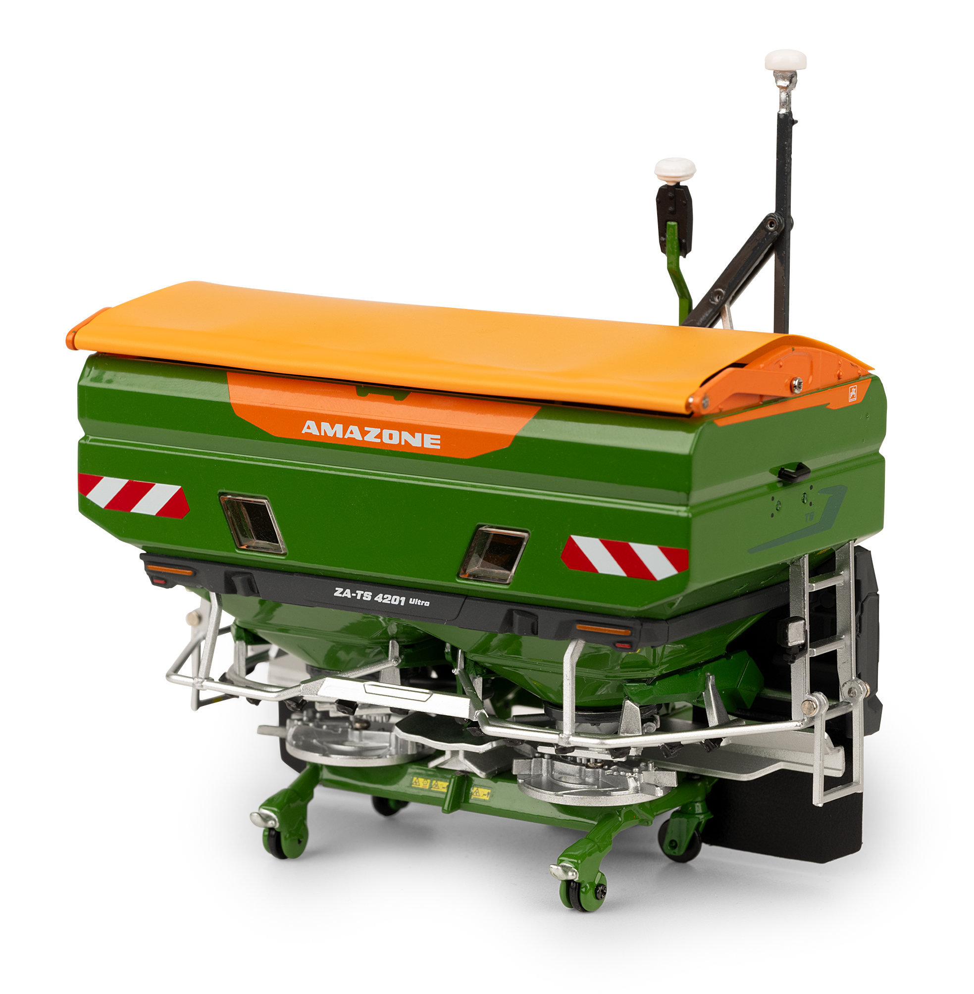 Szczegółowy model kolekcjonerski AMAZONE ZA-TS 4201 w skali 1:32 zachwyca realistycznymi cechami. (© AMAZONE: Modell_ZA-TS_4201-Ultra_vorne_links_d1_250924.jpg) Modell_ZA-TS_4201-Ultra_vorne_links_d1_250924